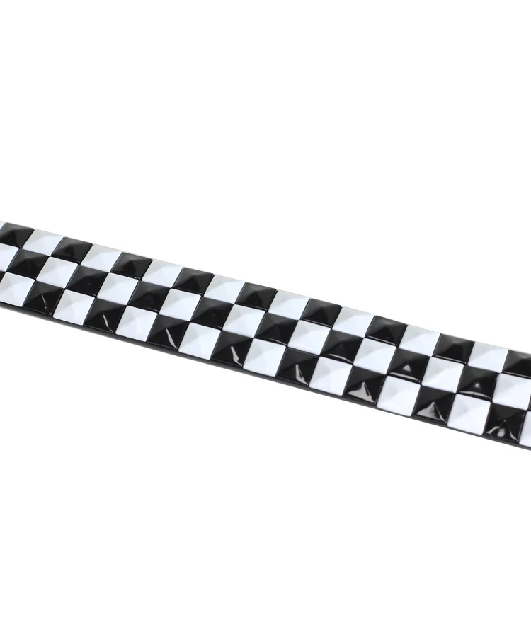 Lowlife Of London Triple S Studded Leather Belt In Black And White
