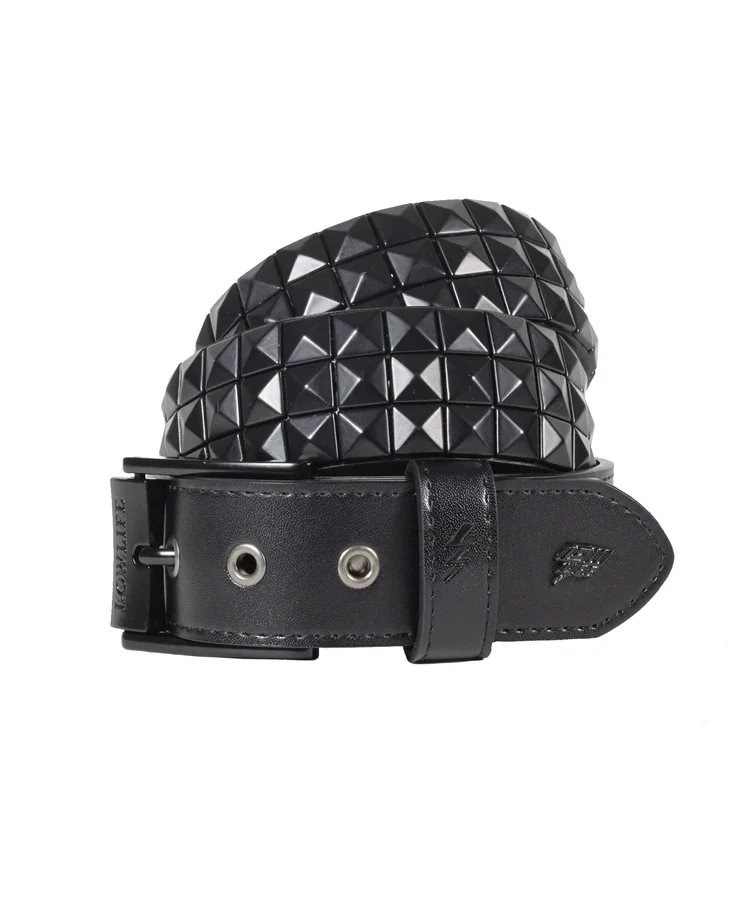 lowlife of london Triple S Studded Leather Belt in Matt Black