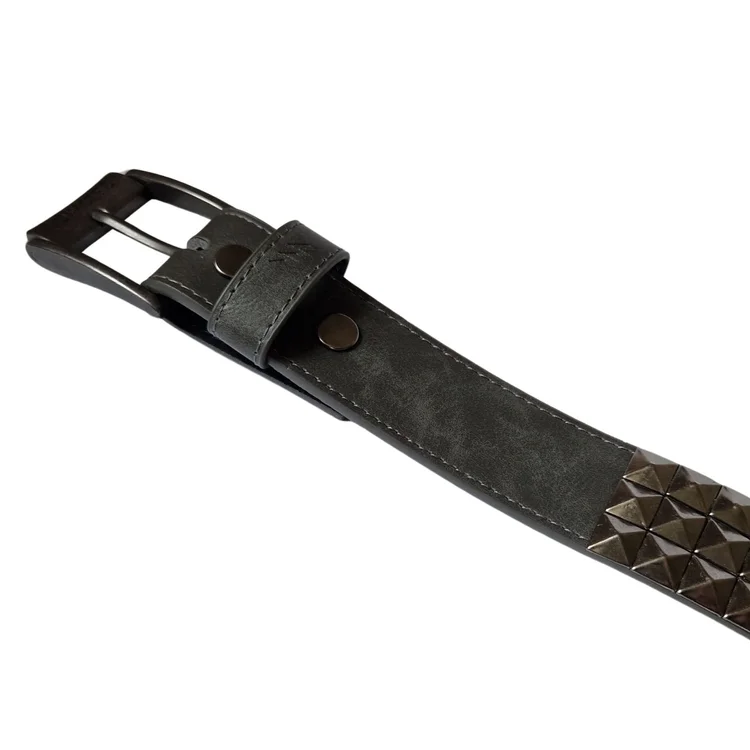 Lowlife Of London Triple S Studded Leather Belt In Slate