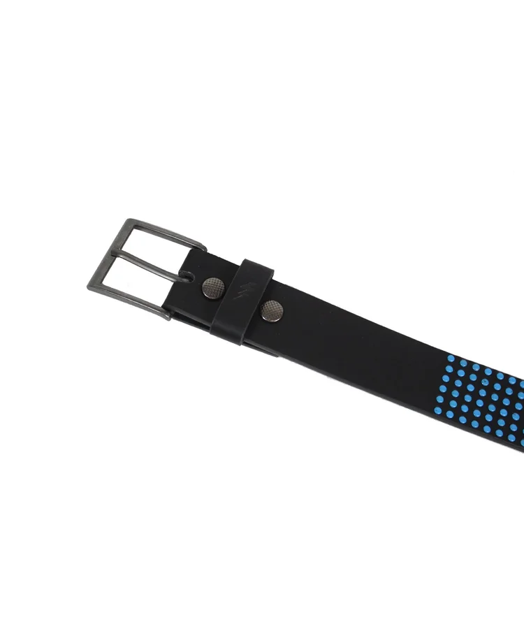 Lowlife Of London Wallace Leather Belt In Black 3D Blue