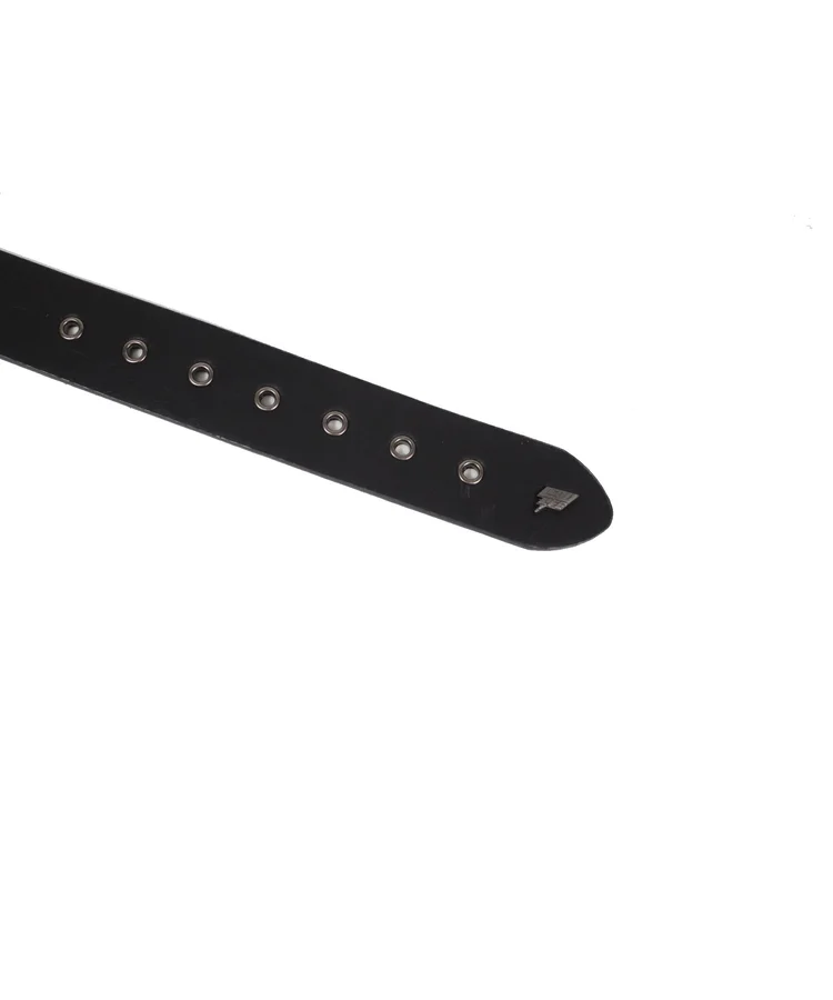 Lowlife Of London Wallace Leather Belt In Black 3D Blue