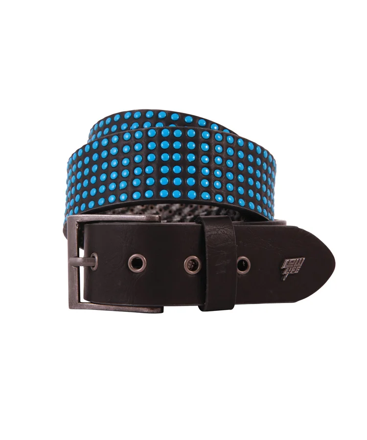lowlife of london Wallace Leather Belt in Black 3D Blue