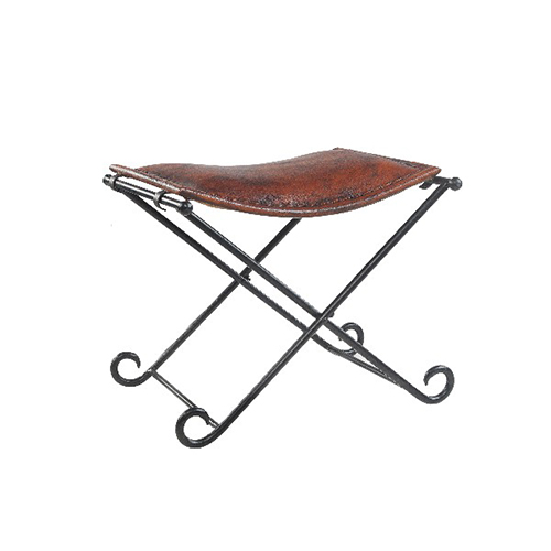 Lr Home Leather Stool - 35003BLG