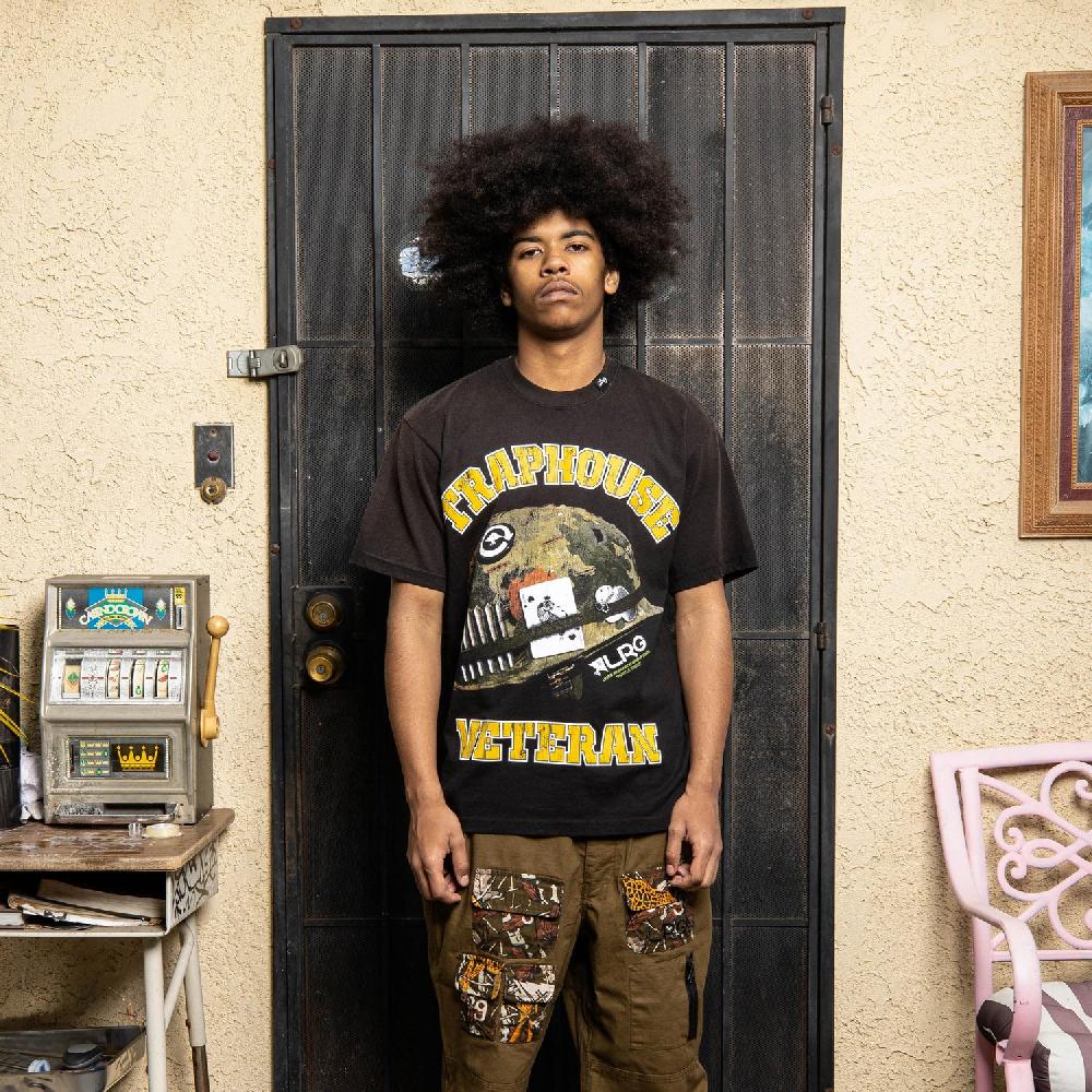 Lrg TRAPHOUSE VETERAN SS TEE Black