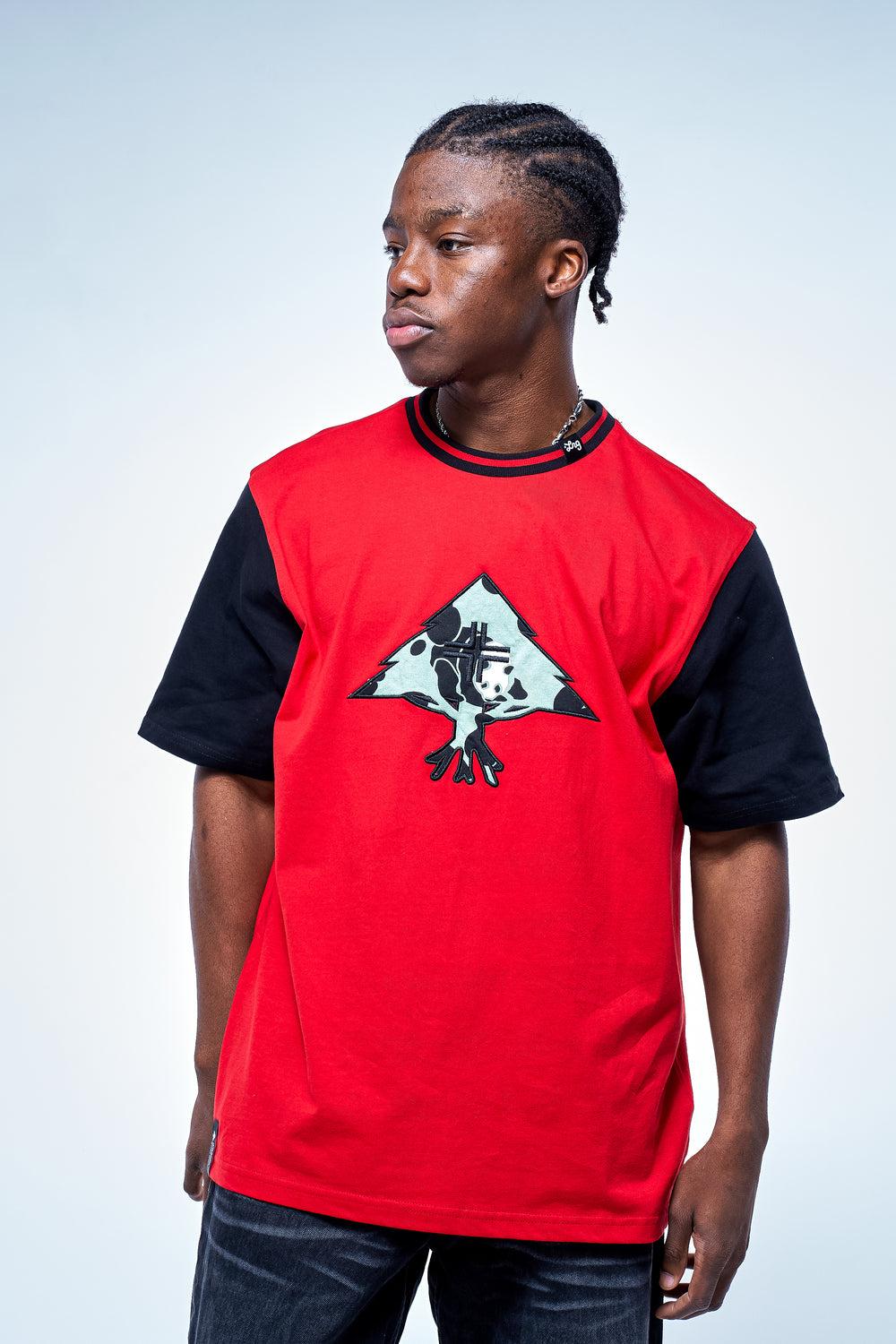 Lrg TREE PANDA LEGACY SS KNIT Red
