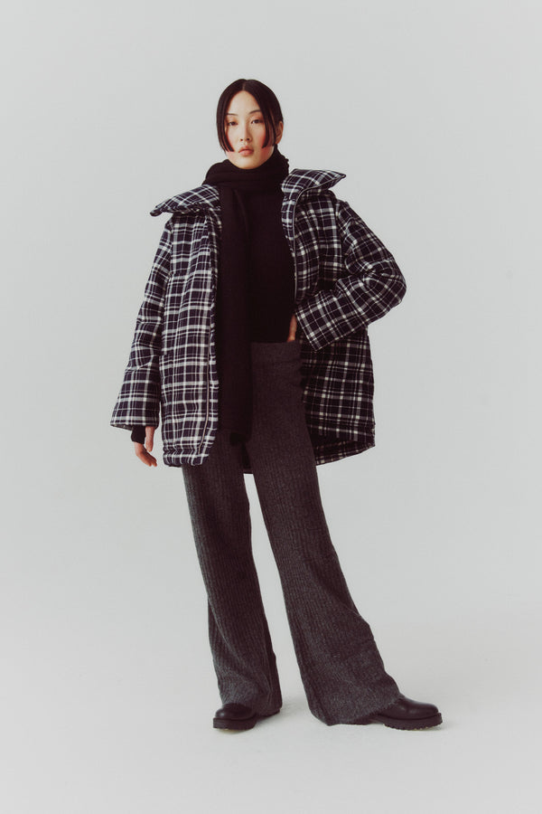 Lu Mei TUFNELL JACKET - CHECKED WOOL Navy