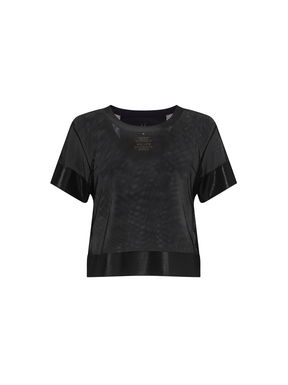 Lucas Hugh Mesh Crop T-Shirt Black