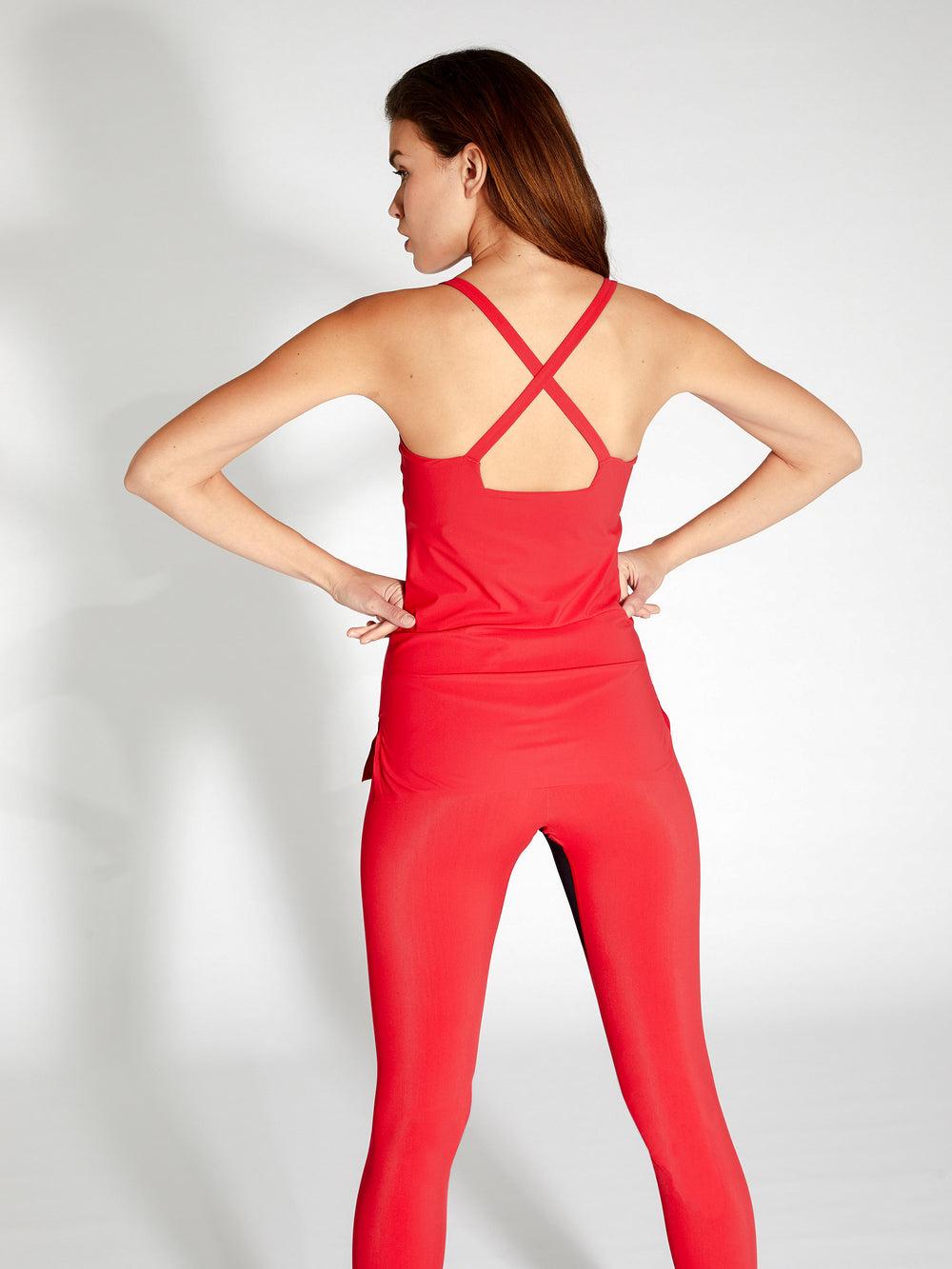 Lucas Hugh Performance Cross Back Tank Red