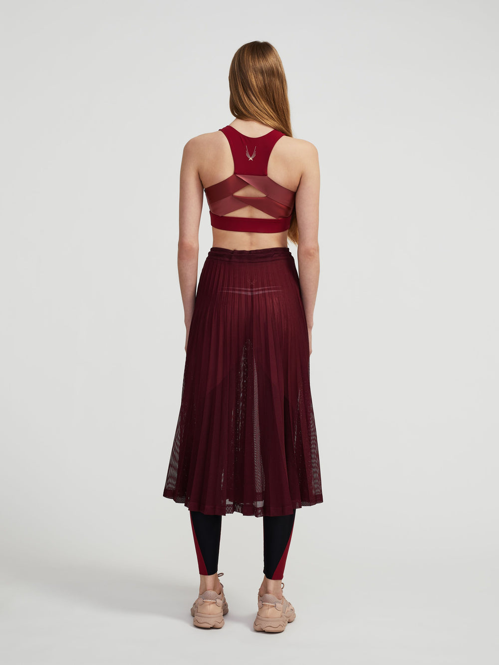 Lucas Hugh Pivot Pleated Skirt Burgundy