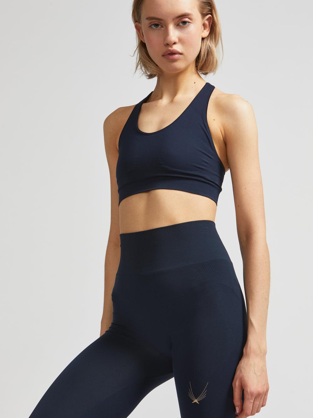lucas hugh Technical Knit Sports Bra navy