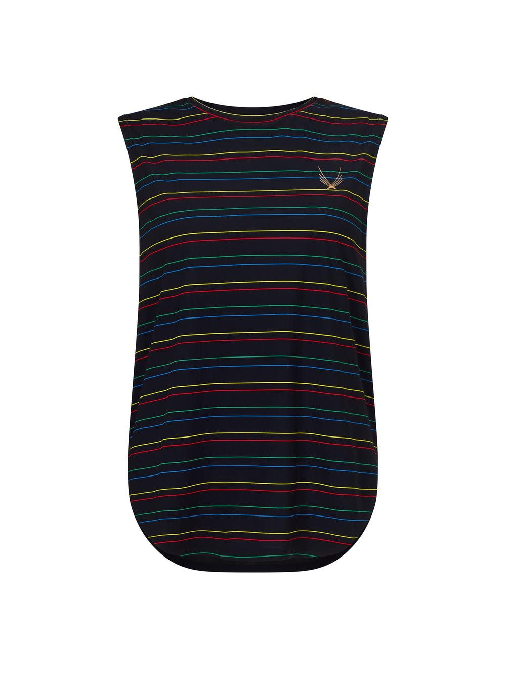Lucas Hugh Tilt Running Tank Black Pinstripe