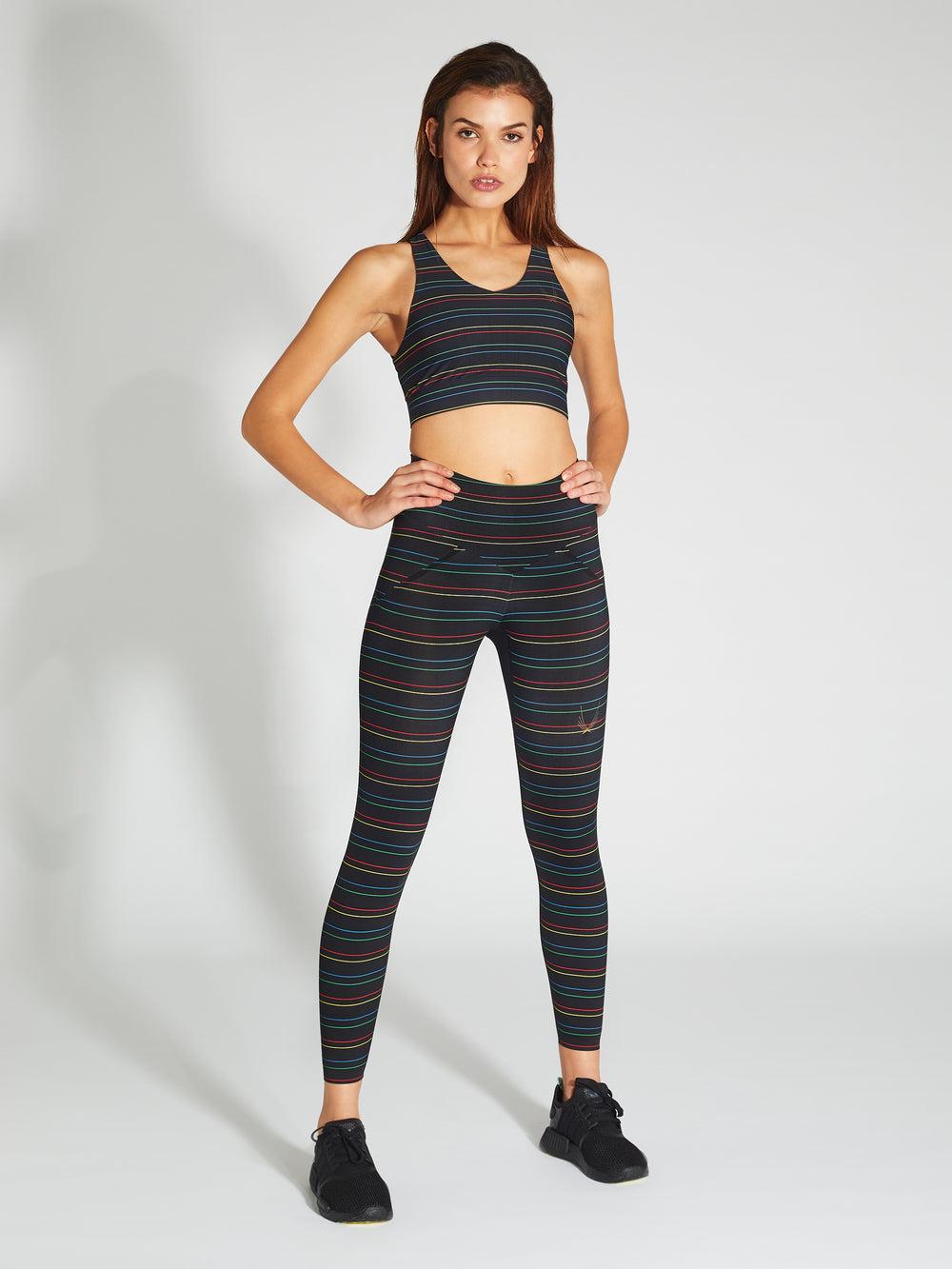 lucas hugh Performance 7/8 Leggings black pinstripe