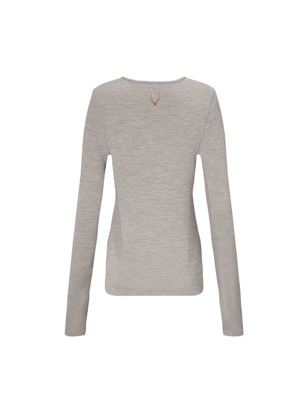 Lucas Hugh Technical Knit Long Sleeve Top Grey Marl