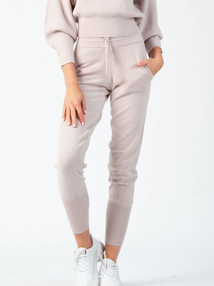lucca couture BLAKE KNIT JOGGER PANTS-ICED LAVENDER