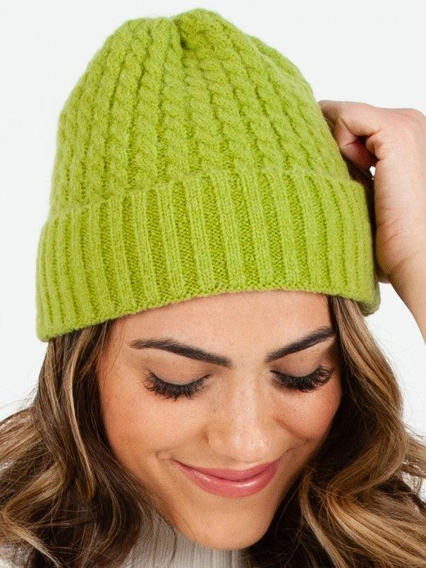 lucca couture BOLIVAR I TWIST RIBBED BEANIE-SWEET PEA