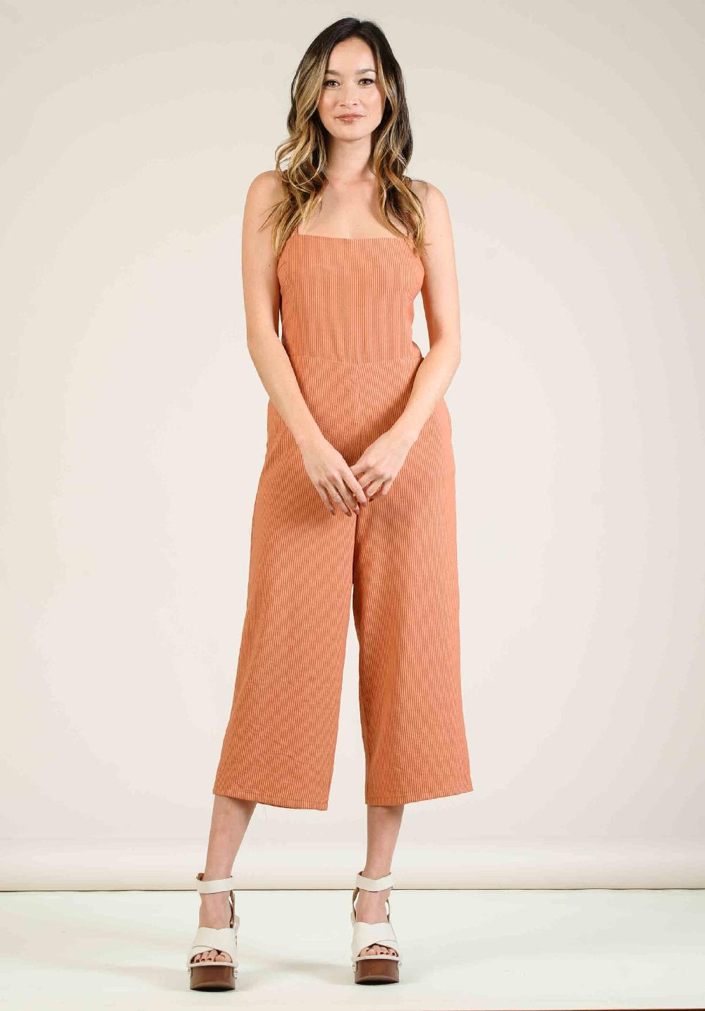 lucca couture CATINIA CULOTTE JUMPSUIT-AMBER STRIPE