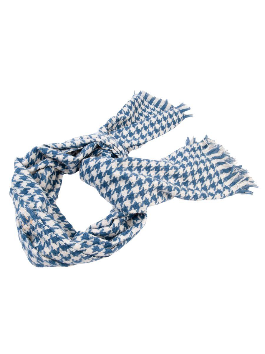 lucca couture CLASSIC HOUNDSTOOTH SCARF-PARISIAN BLUE