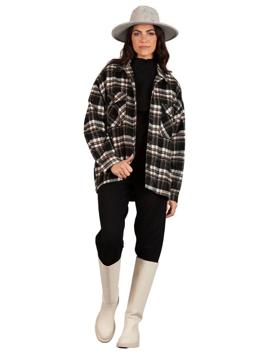lucca couture HAINES FLANNEL SHACKET-MIDNIGHT PLAID