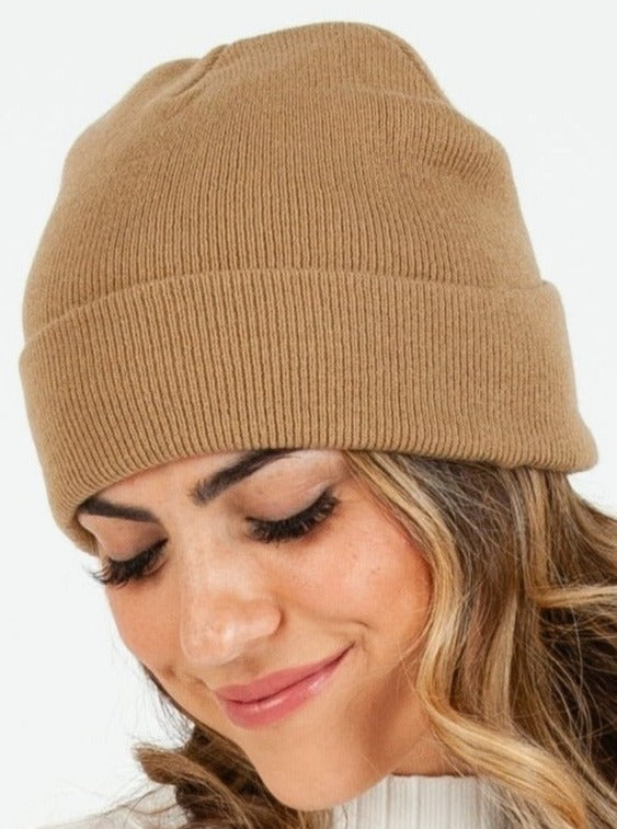 lucca couture HIMALAYAS CLASSIC FOLDOVER BEANIE-LT KHAKI
