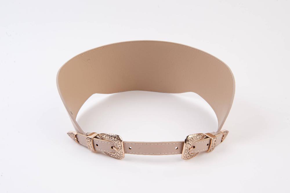 lucca couture JEB DOUBLE WESTERN BUCKLE CORSETTE BELT-TAUPE
