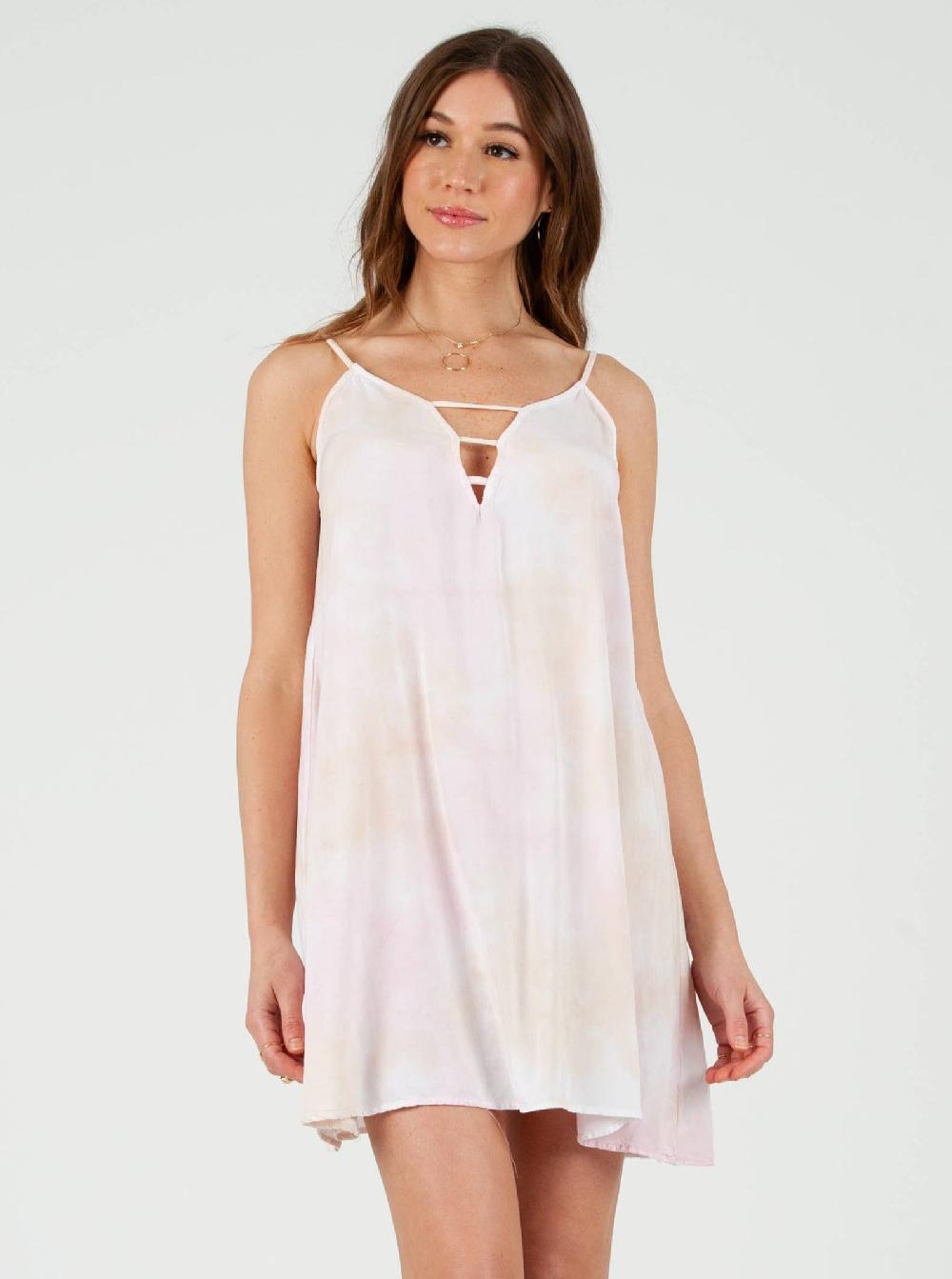lucca couture LANNA TIE DETAIL SLIP DRESS-COTTON CANDY