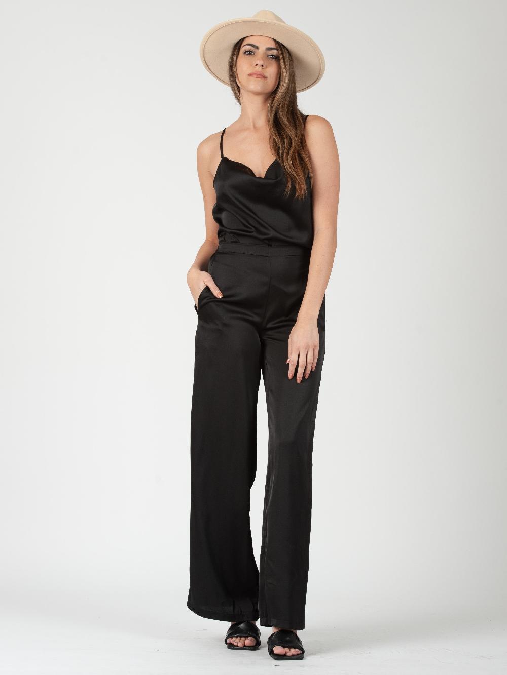lucca couture ANDREA SATIN PULL ON PANTS-BLACK