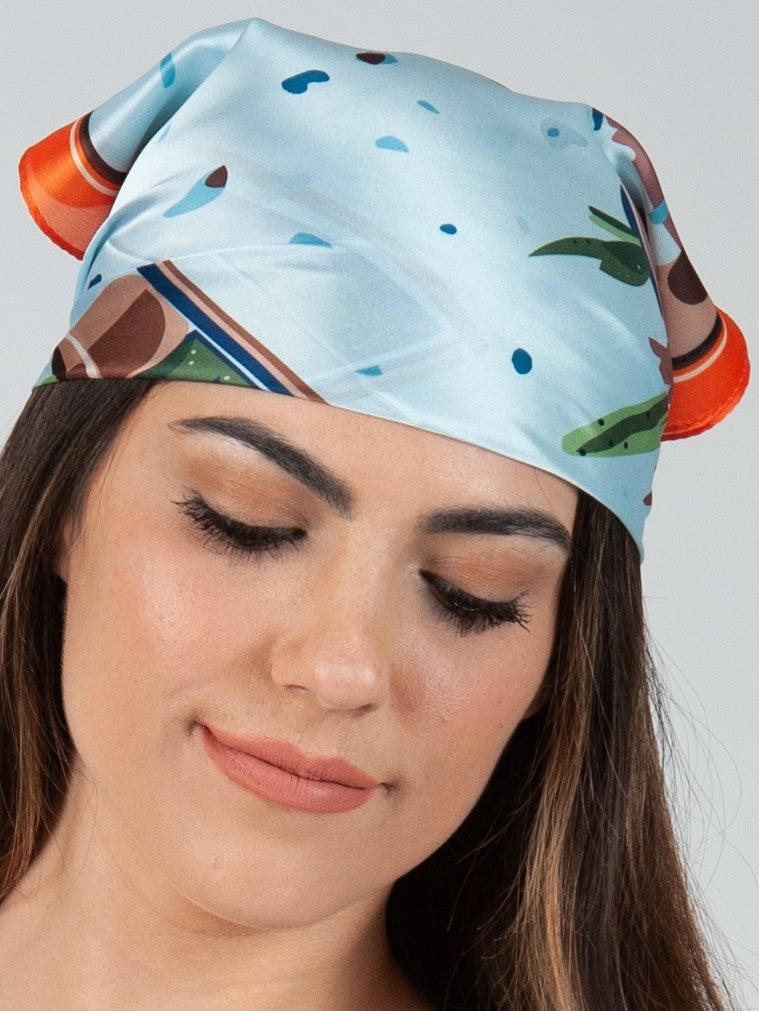 lucca couture ANTOINE SATIN SCARF-ORANGE CACTUS