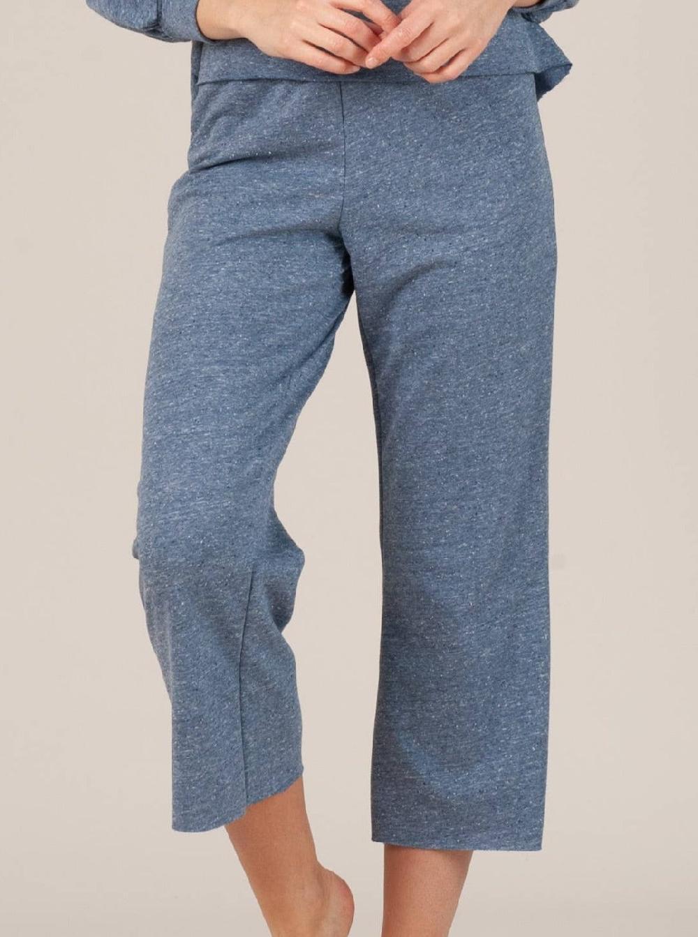lucca couture AUBRETTE CROPPED SWEATPANT-BLUE