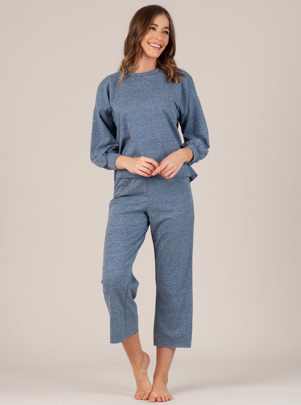 lucca couture AUBRETTE SWEATPANT SET-BLUE