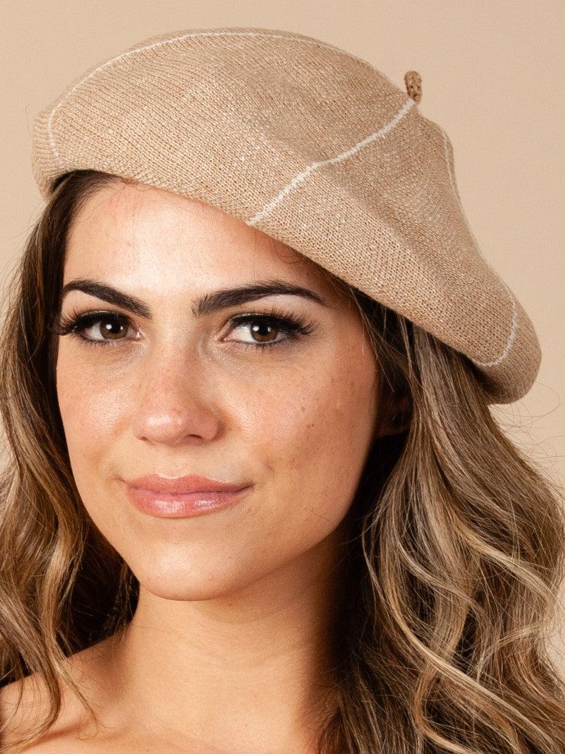 lucca couture AVELAINE KNIT BERET-MOCHA