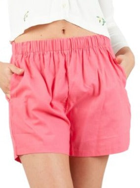 lucca couture BAHAMA MAMA LINEN SHORTS-BUBBLE PINK