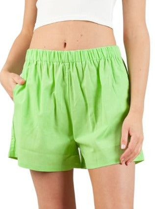 lucca couture BAHAMA MAMA LINEN SHORTS-KEYLIME