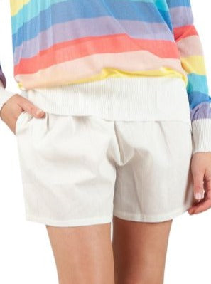 lucca couture BAHAMA MAMA LINEN SHORTS-WHITE