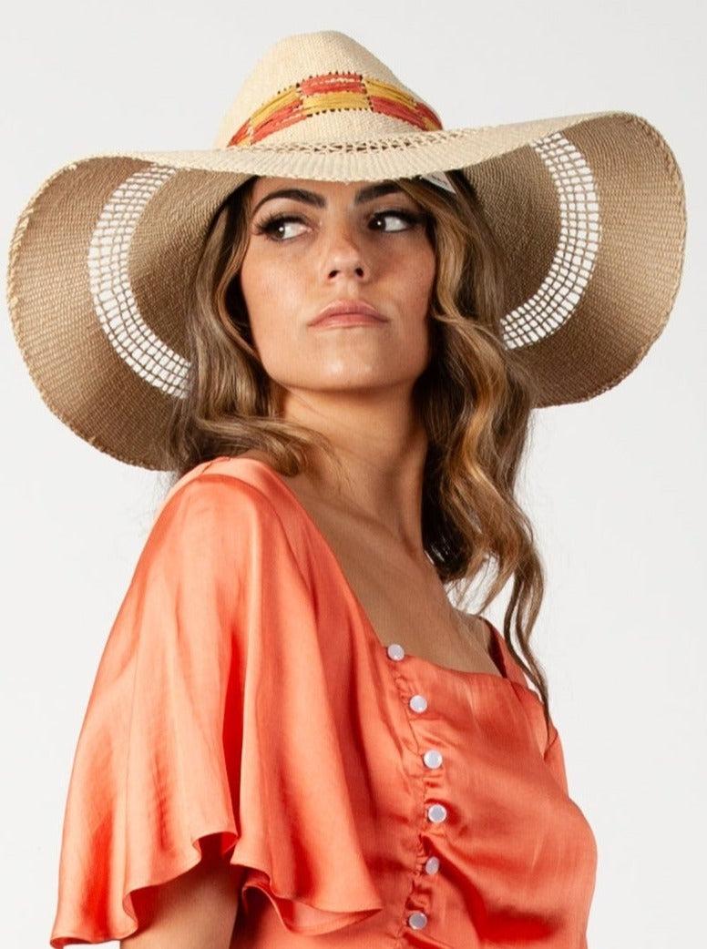 lucca couture BARSA PAPER TRIM FEDORA-IVORY