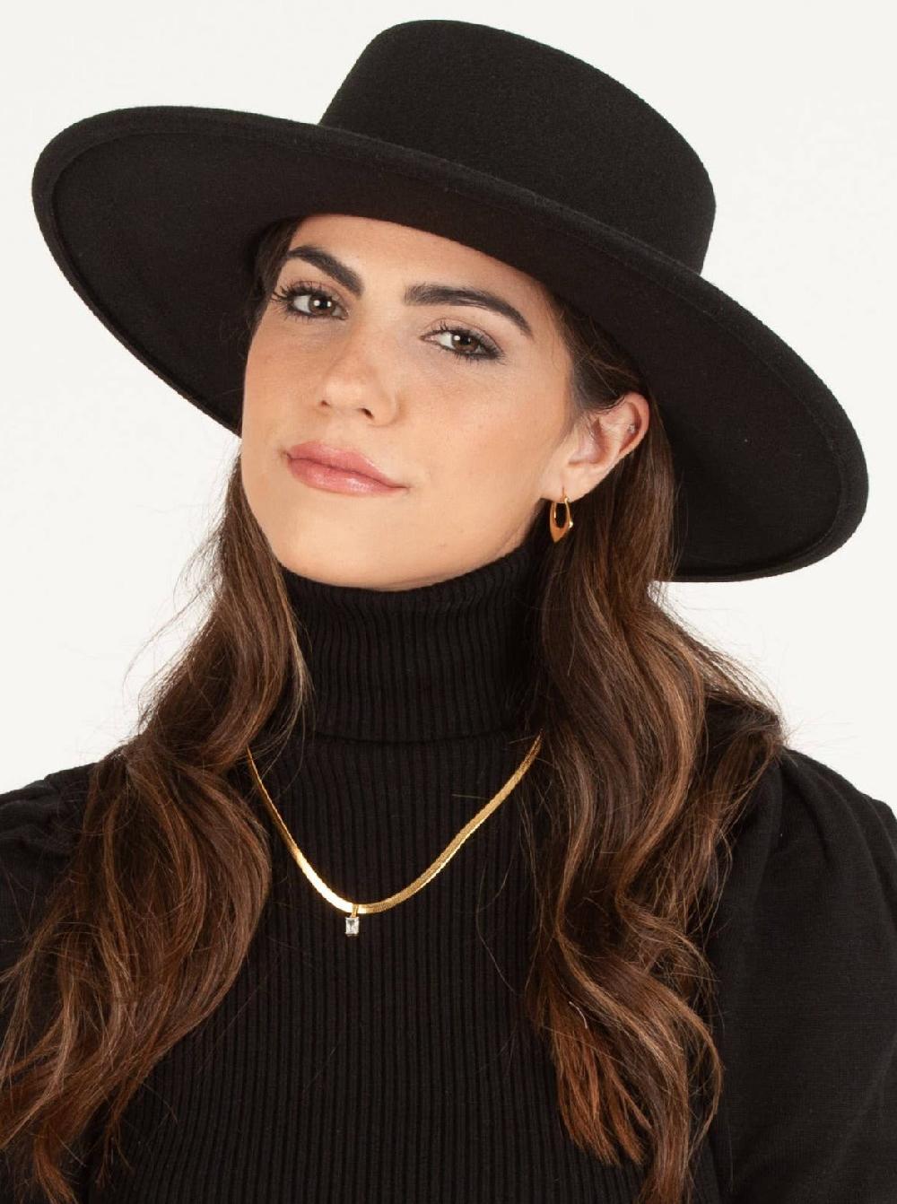 lucca couture BEBE BOATER HAT-BLACK