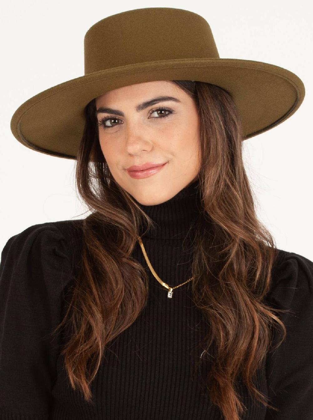 lucca couture BEBE BOATER HAT-OLIVE
