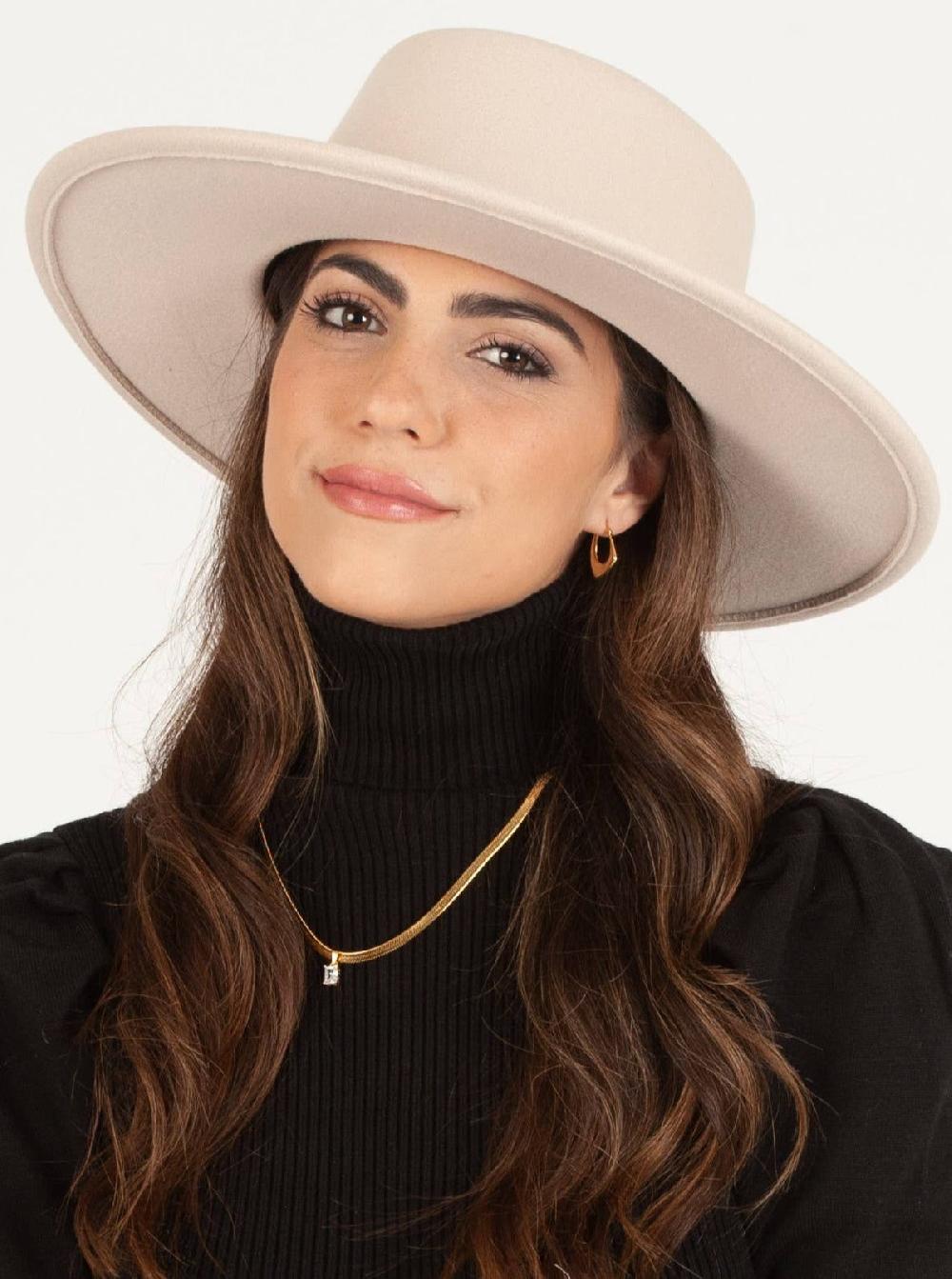 lucca couture BEBE BOATER HAT-OYSTER