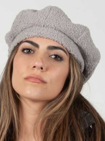 lucca couture BECCA SHERPA BERET-GREY