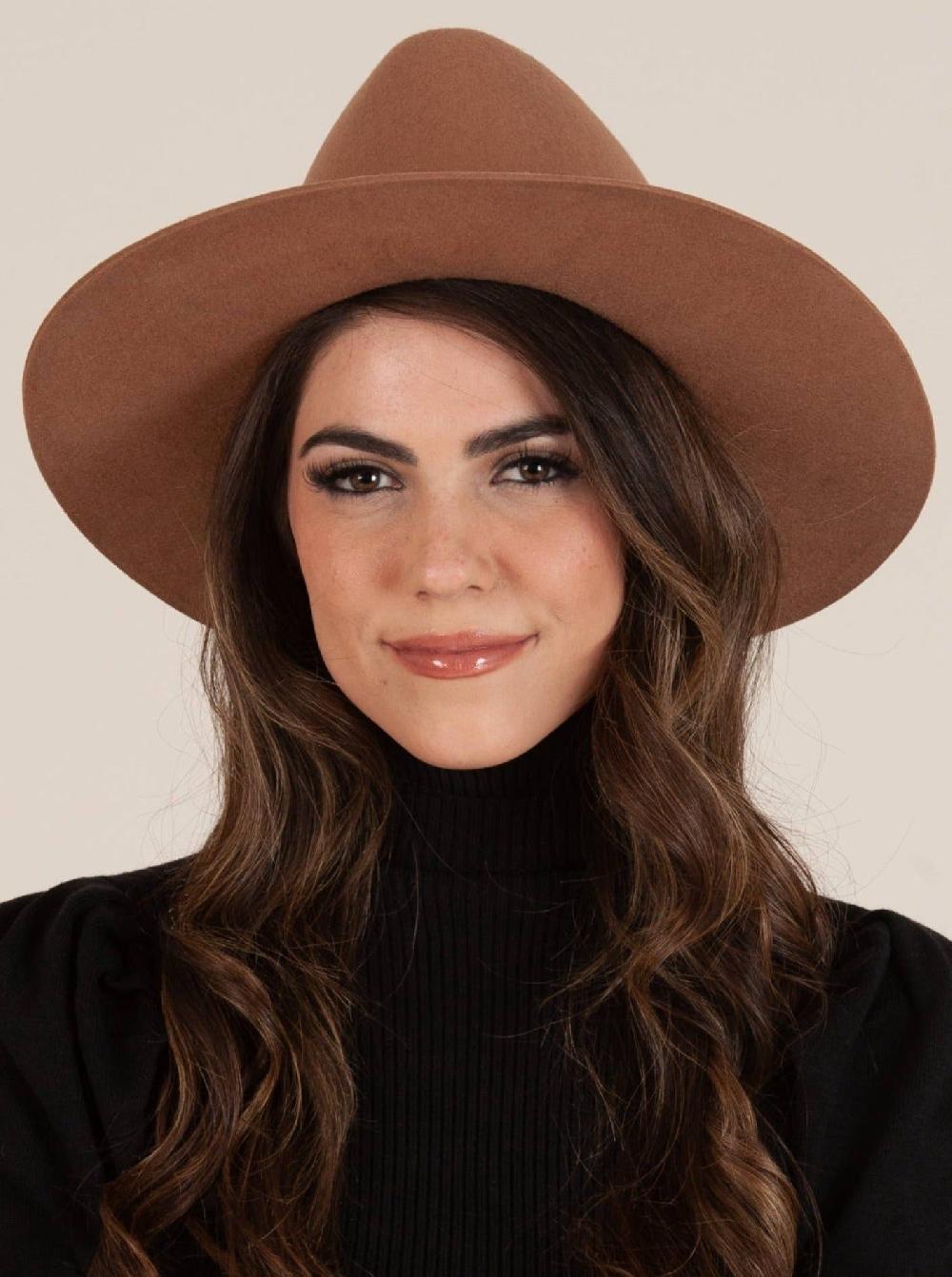 lucca couture BESSIE WOOL HAT-TOFFEE