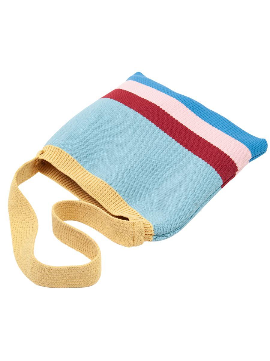 lucca couture BIBLIO KNIT TOTE BAG-BLUE