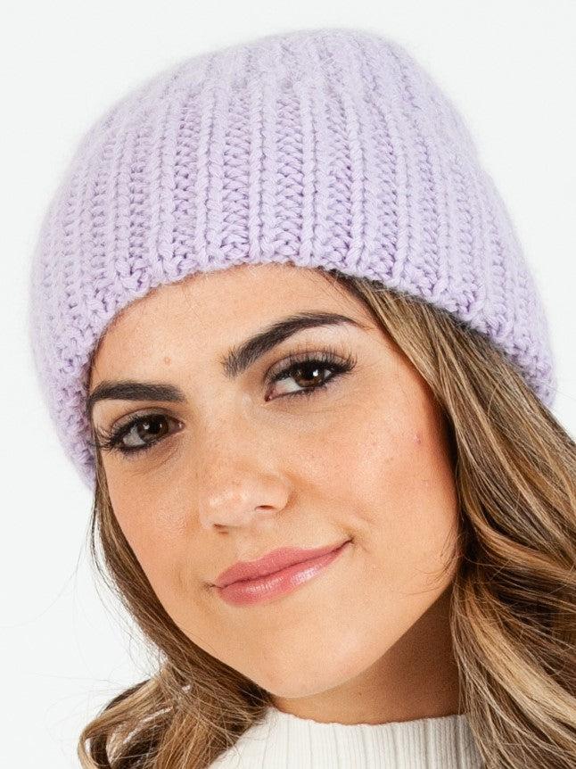 lucca couture BOGODA SOFT RIBBED BEANIE-LAVENDER