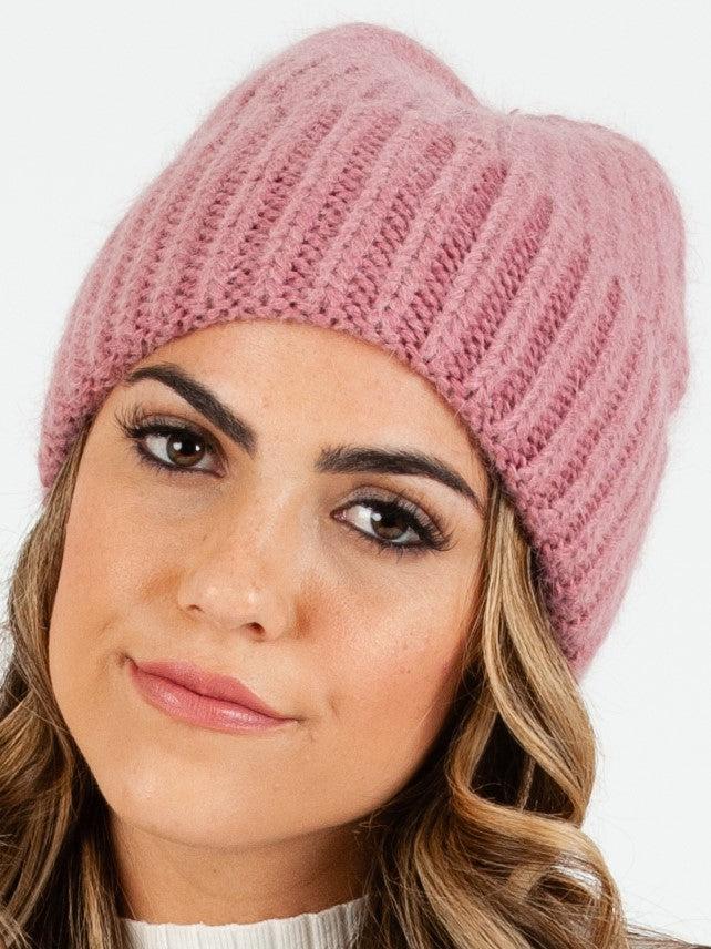 lucca couture BOGODA SOFT RIBBED BEANIE-MAGENTA