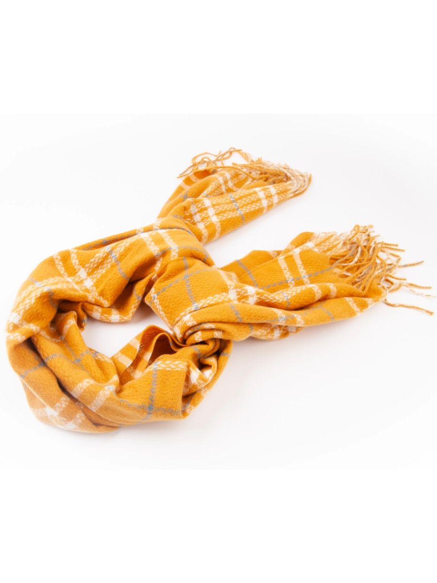 lucca couture CAMAMILE PLAID SCARF-MUSTARD