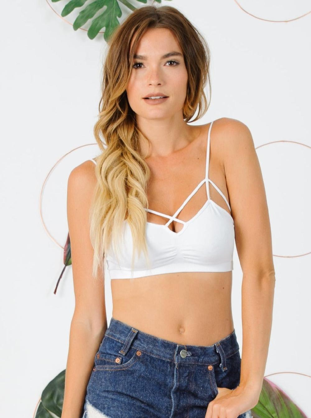 lucca couture CASEY BRALETTE-WHITE