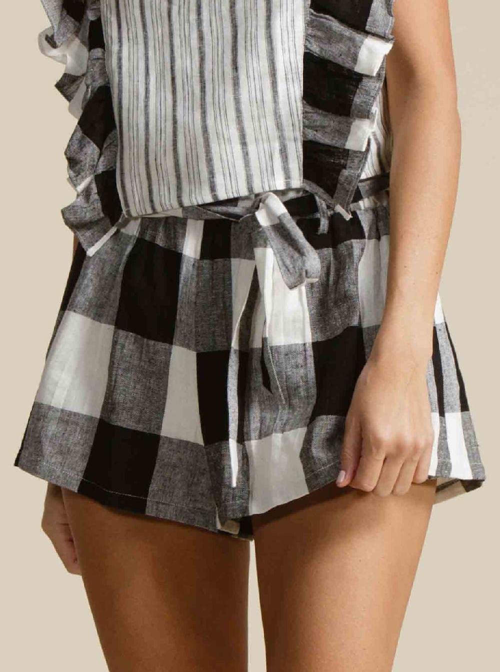 lucca couture CATALINA SHORTS-CLIFFSIDE CHECKERS