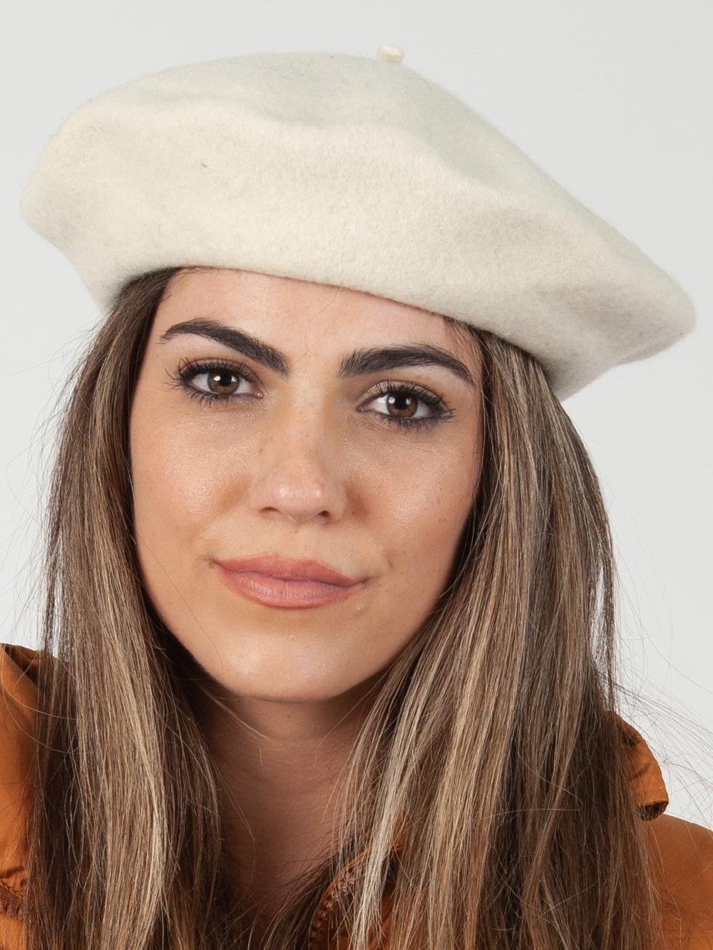 lucca couture CHERIE CLASSIC BERET-IVORY