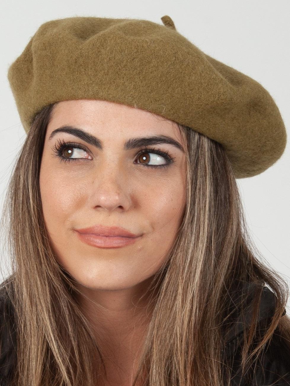 lucca couture CHERIE CLASSIC BERET-OLIVE