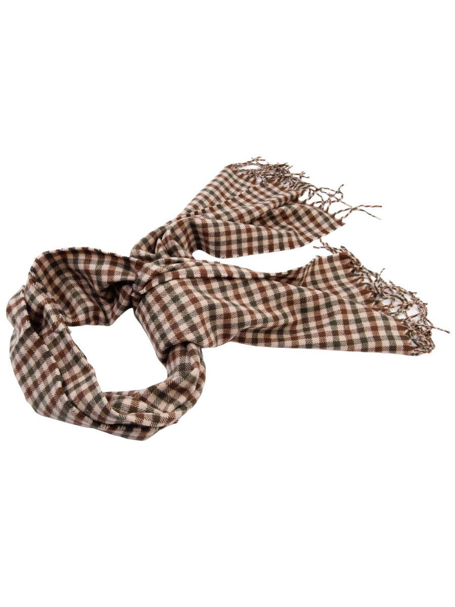 lucca couture CLARINS MINI CHECK SCARF-OLIVE/GRN