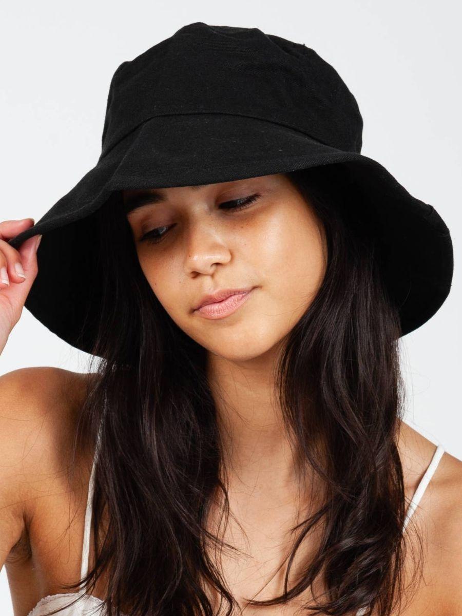 lucca couture CLASSIC CANVAS BUCKET HAT-BLACK