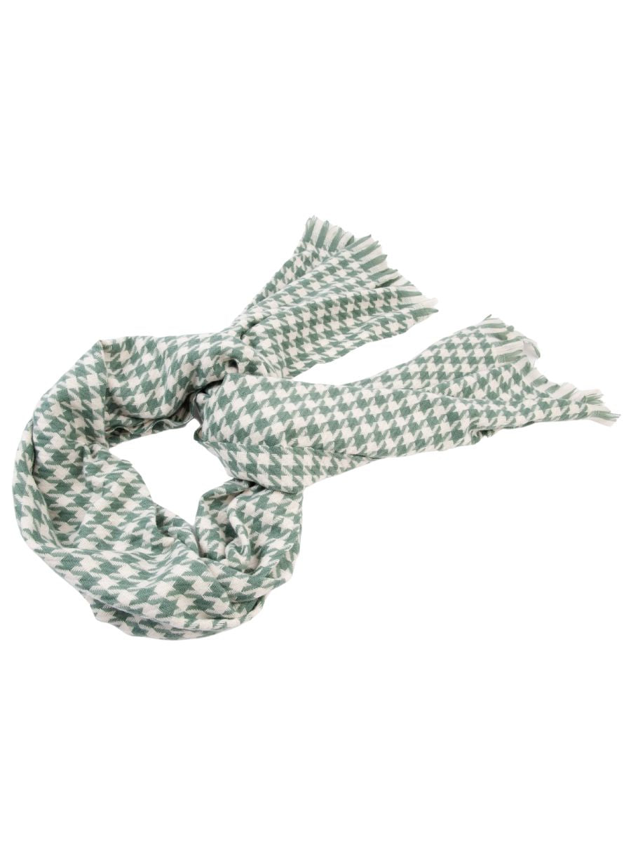 lucca couture CLASSIC HOUNDSTOOTH SCARF-GREEN